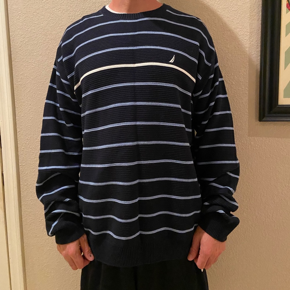 Nautica striped logo sweater